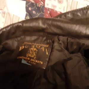 Men's black leather bukman jacket lg